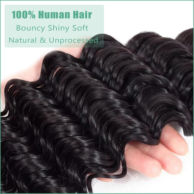 Cline Hair BSR25 Deep Wave Virgin Human Hair Weave Extension