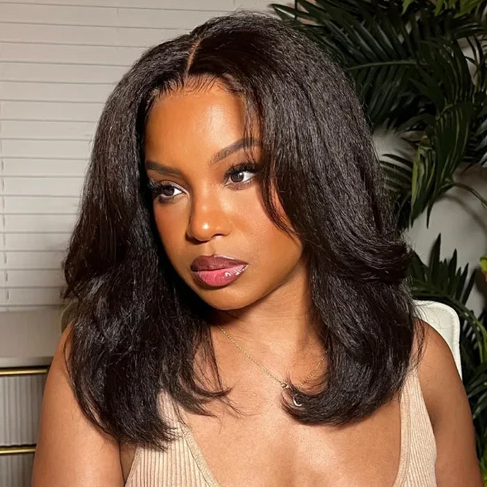 Cline Hair LEA 13x1 Lace Wig Kinky Straight Human Hair