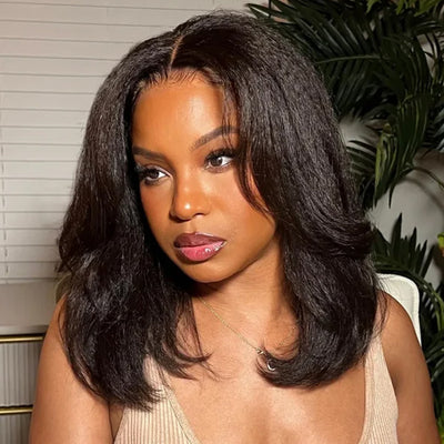 Cline Hair LEA 13x1 Lace Wig Kinky Straight Human Hair
