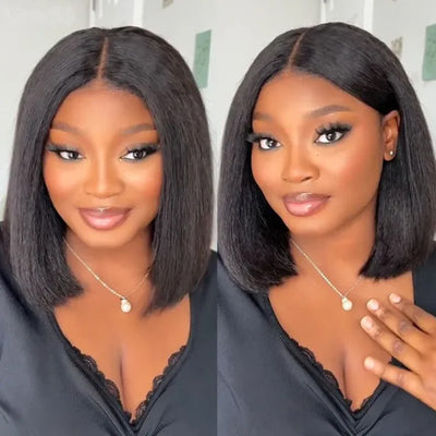 Cline Hair LEA 13x1 Lace Wig Kinky Straight Human Hair