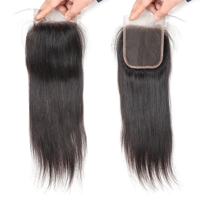 Cline Hair 4x4 Transparent Lace Closure Straight Remy Human Hair