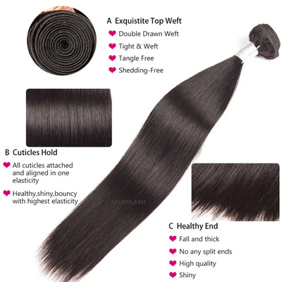 Cline Hair HPN15000 Straight Hair Weave Bundles Extension