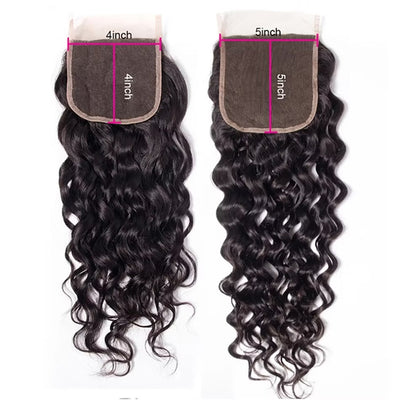 Cline Hair 5x5 Lace Closure Pre Plucked Water Wave Human Hair