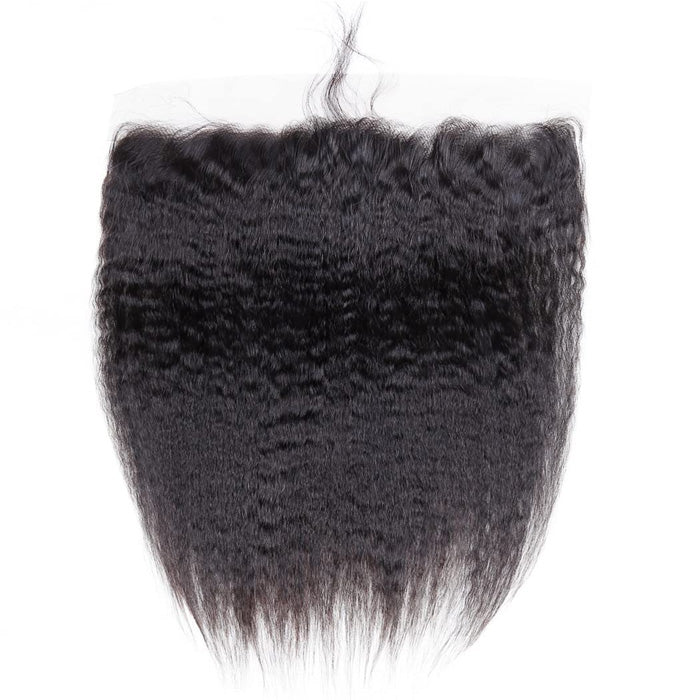 Cline Hair 13x4 Transparent Lace Front Kinky Straight Remy Human Hair