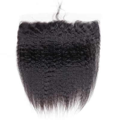 Cline Hair 13x4 Transparent Lace Front Kinky Straight Remy Human Hair