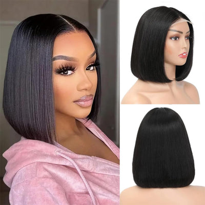 Cline Hair JADE 4x1 Lace Parting Bob Wig Straight Human Hair
