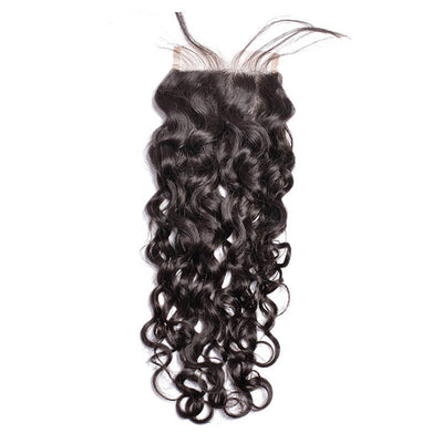 Cline Hair Water Wave 4x4 Lace Closure Remy Virgin Human Hair