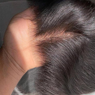 Cline Hair Straight 13x6 HD Lace Frontal Pre Plucked Remy Human Hair