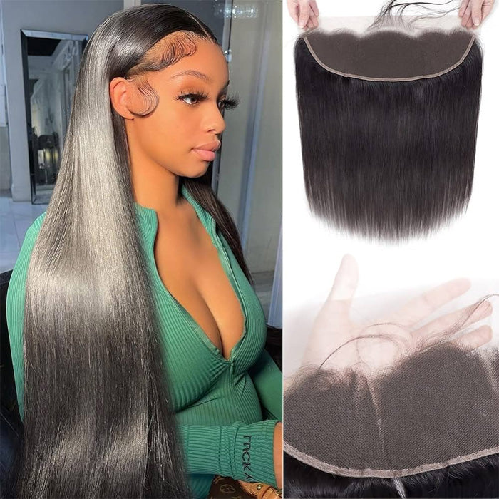 Cline Hair 13x4 Lace Frontal Pre Plucked Straight Remy Virgin Human Hair