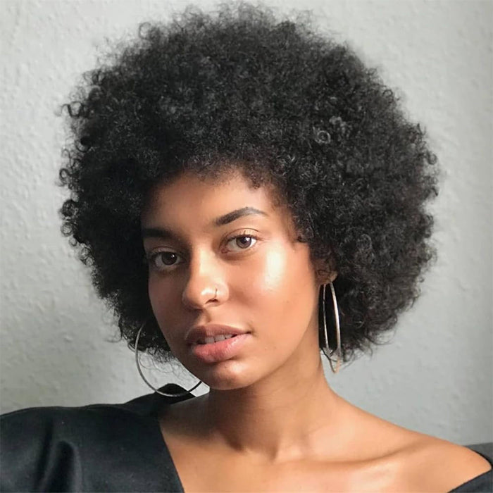 Cline Hair Perruque de cheveux humains afro crépus marron
