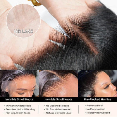 Cline Hair 13x4 HD Lace Frontal Pre Plucked Straight Virgin Human Hair