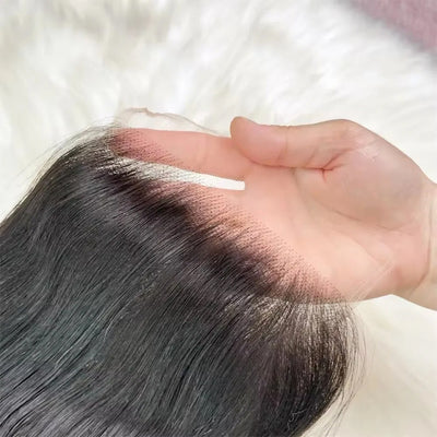 Cline Hair 5x5 HD Lace Closure Pre Plucked Silky Straight Human Hair