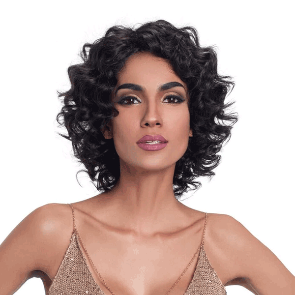 Cline Hair BETRIS Curly Wig Natural Human Hair