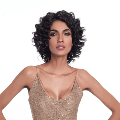 Cline Hair BETRIS Curly Wig Natural Human Hair