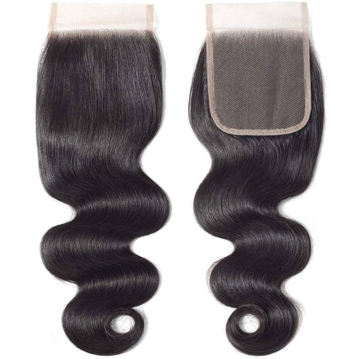 Cline Hair Body Wave 4x4 Lace Closure Pre Plucked Remy Human Hair