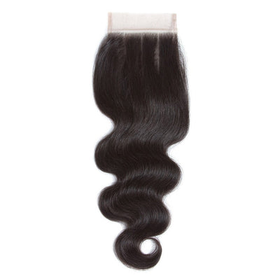 Cline Hair Body Wave 4x4 Lace Closure Pre Plucked Remy Human Hair