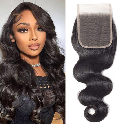 Cline Hair Body Wave 4x4 Lace Closure Pre Plucked Remy Human Hair