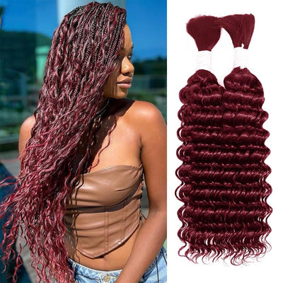 Cline Hair Deep Wave Bulk Human Hair for Braiding