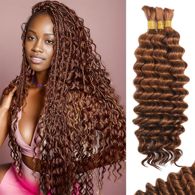 Cline Hair Deep Wave Bulk Human Hair for Braiding