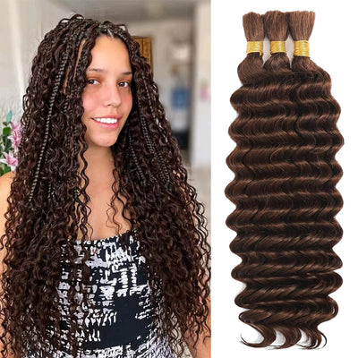 Cline Hair Deep Wave Bulk Human Hair for Braiding