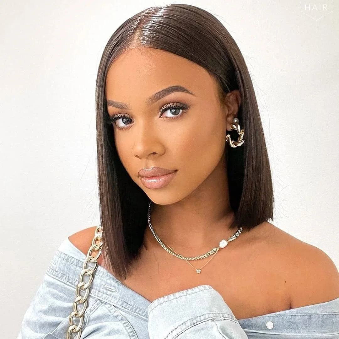 Cline Hair JADE 4x1 Lace Parting Bob Wig Straight Human Hair