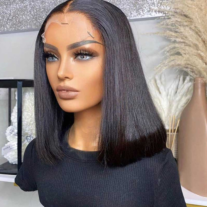 Cline Hair JADE 4x1 Lace Parting Bob Wig Straight Human Hair