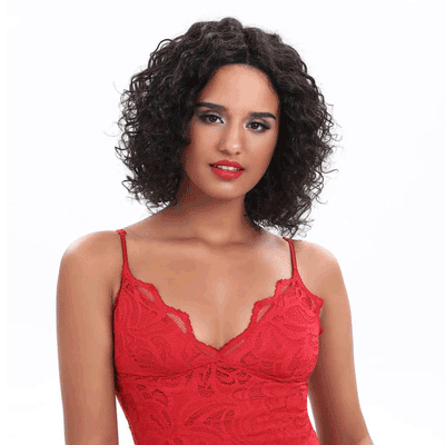 Cline Hair JOHANA Short T Lace Wig Curly Human Hair