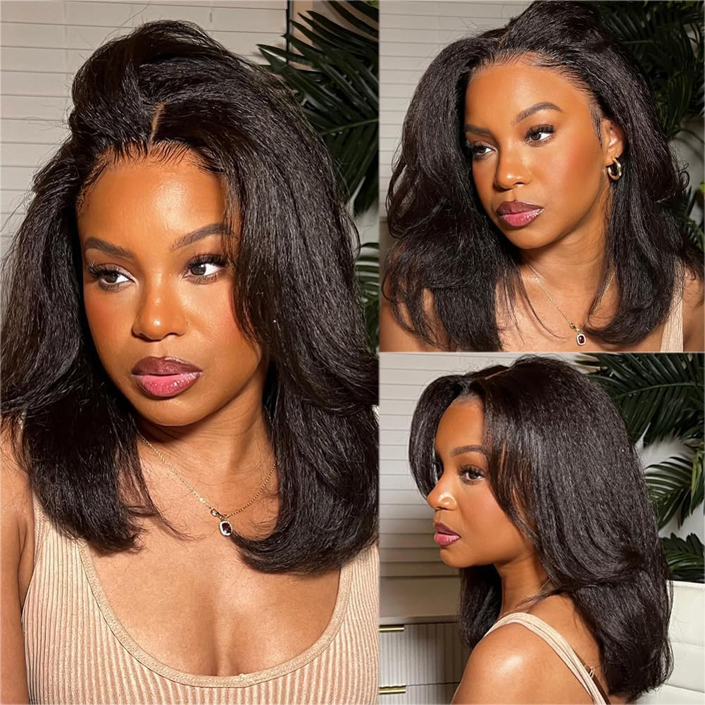 Cline Hair LEA 13x1 Lace Front Wig Kinky Straight Human Hair