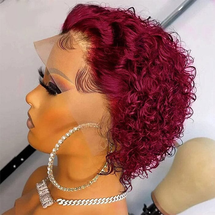 Cline Hair LILLY 13x1 Lace Front Wigs Pixie Cut Short Curly Human Hair