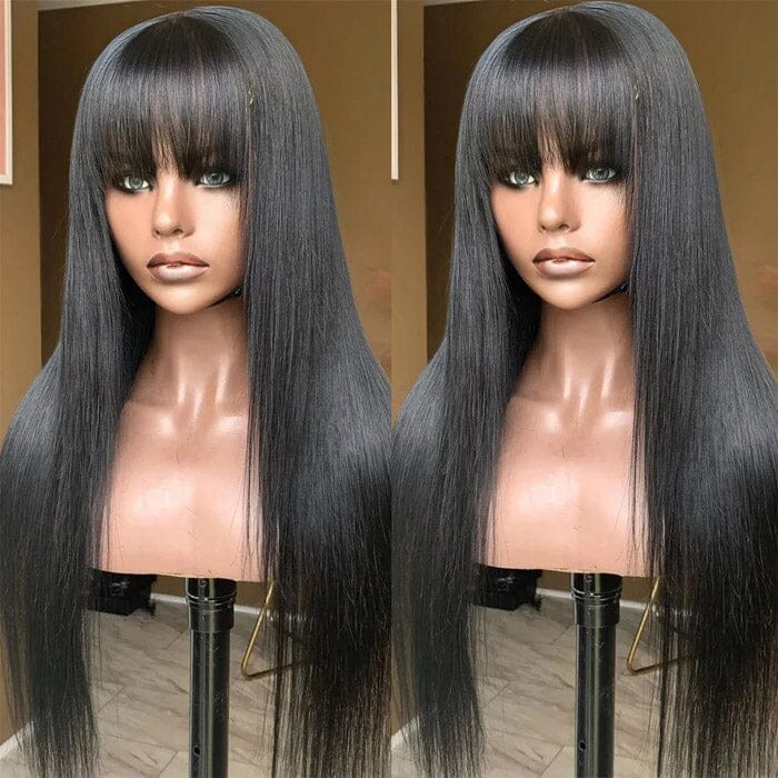 Cline Hair NANCY HH Silky Straight No Lace Wig with Bangs Human Hair