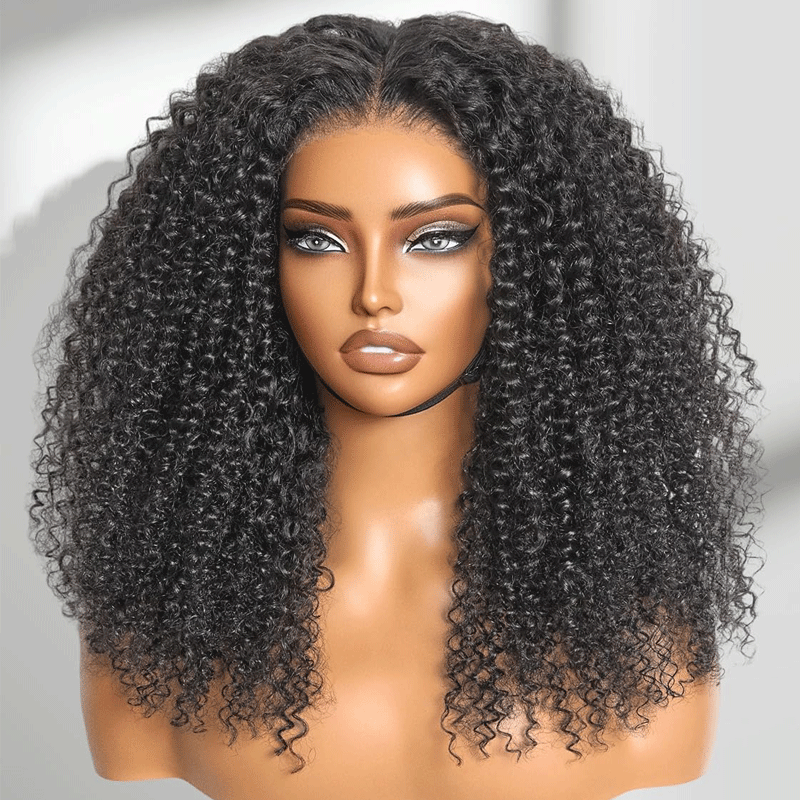 Perruque en cheveux humains bouclés Cline Hair JEANNE 4x1 avec raie en dentelle