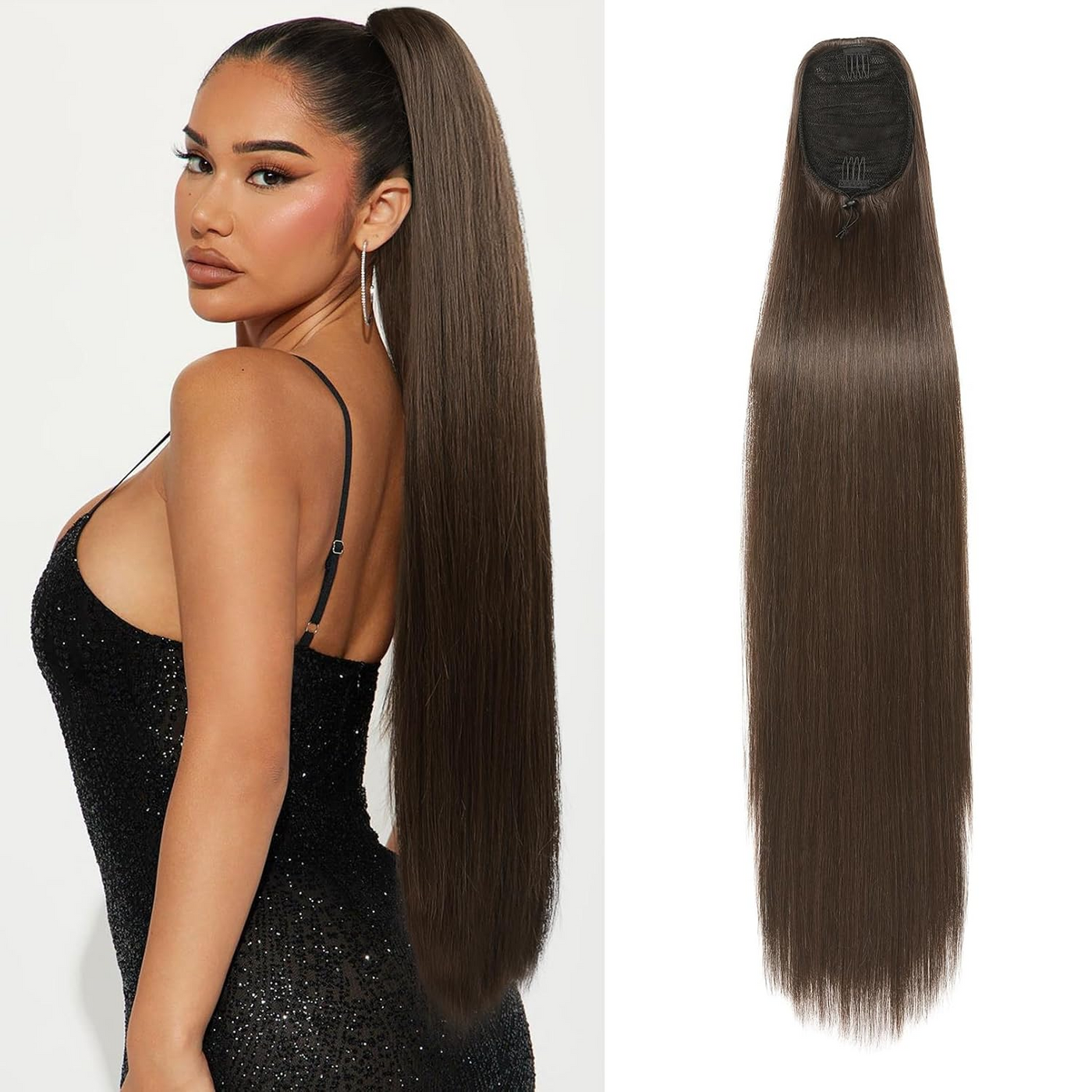 Cline Hair Postiche HH Straight Hair Ponytail Hairpiece for Women