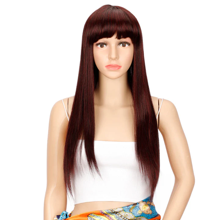 Perruque Synthétique NIKKI- Wig Semi Naturel à Frange Lisse- Sleek Hair