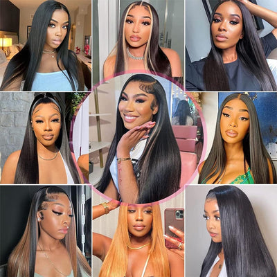 Cline Hair 13x4 Lace Frontal Pre Plucked Straight Remy Virgin Human Hair
