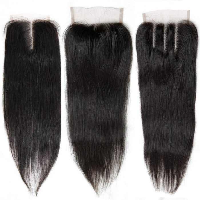 Cline Hair 5x5 Lace Closure Pre Plucked Silky Straight Remy Human Hair