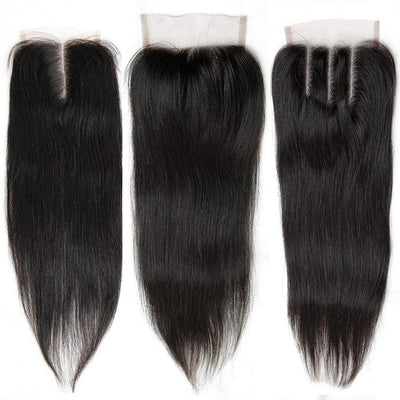 Cline Hair 5x5 Lace Closure Pre Plucked Silky Straight Remy Human Hair