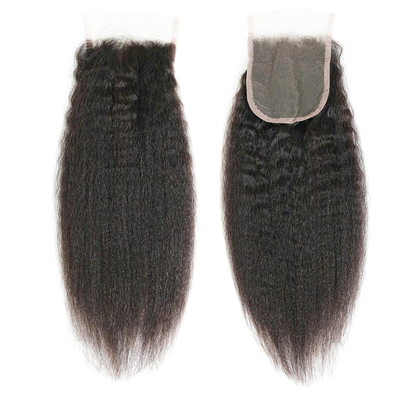 Cline Hair 5x5 Lace Closure Kinky Straight Remy Human Hair