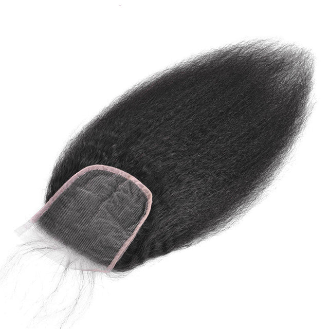 Cline Hair 5x5 Lace Closure Kinky Straight Remy Human Hair